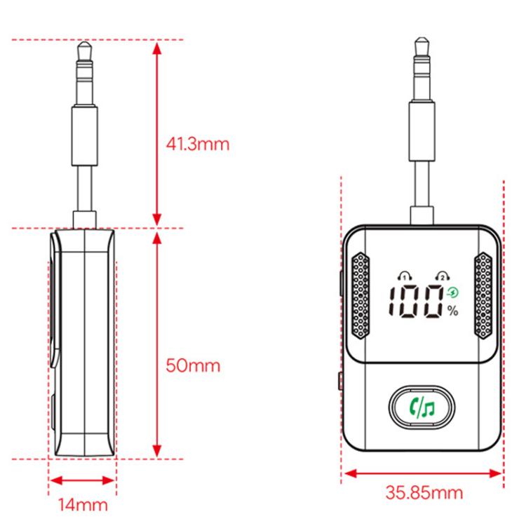 BR16 Car Bluetooth Dual-Microphone Receiver-Transmitter Long Lasting Audio Adapter