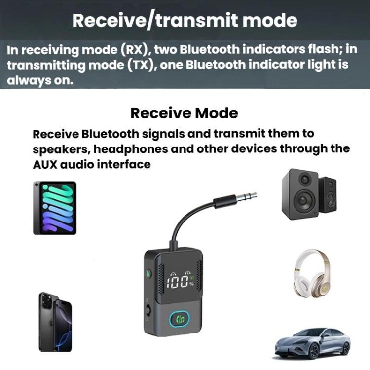 BR16 Car Bluetooth Dual-Microphone Receiver-Transmitter Long Lasting Audio Adapter