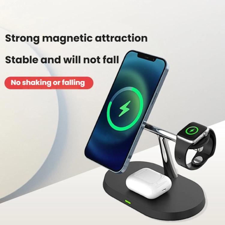 15W 3 In 1 Magnetic Wireless Charger For Phones Watches Earbuds Desktop Multi-Functional Phone Stand