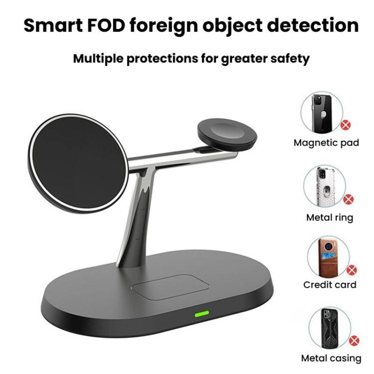 15W 3 In 1 Magnetic Wireless Charger For Phones Watches Earbuds Desktop Multi-Functional Phone Stand