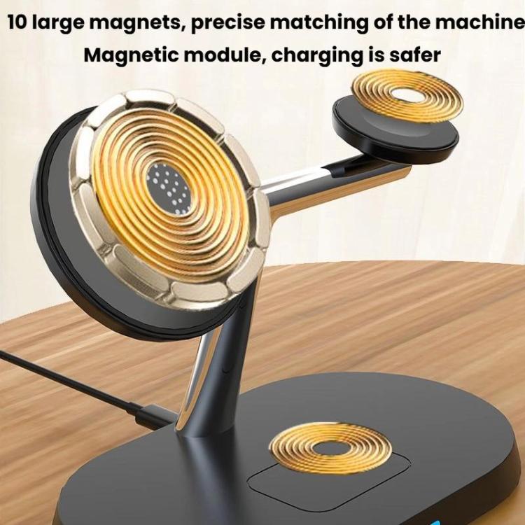 15W 3 In 1 Magnetic Wireless Charger For Phones Watches Earbuds Desktop Multi-Functional Phone Stand