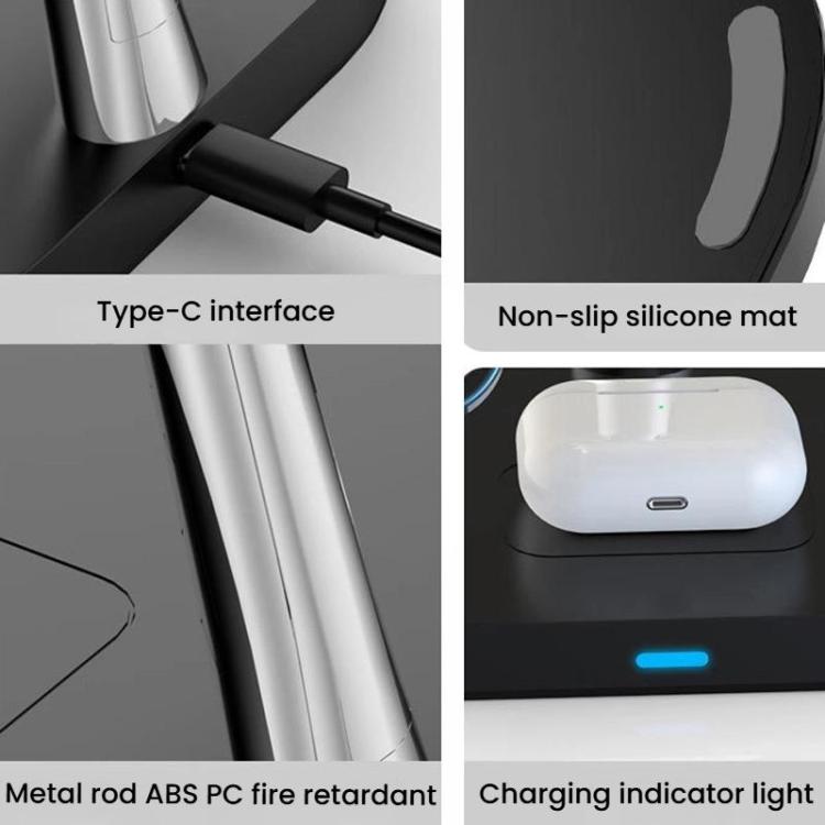 15W 3 In 1 Magnetic Wireless Charger For Phones Watches Earbuds Desktop Multi-Functional Phone Stand