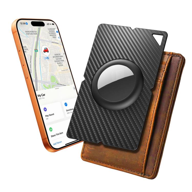 For AirTag Slim Card-Type Holder Case Wallet and Keychain Compatible Protective Cover