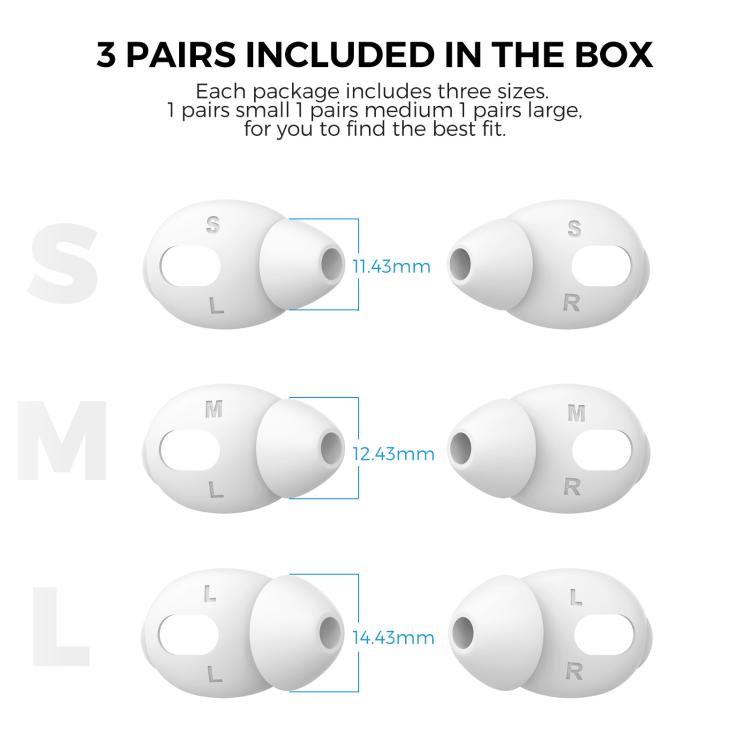 For AirPods 3 AhaStyle PT66-3 3pairs S+M+L Earphone Silicone Acoustic Earplugs