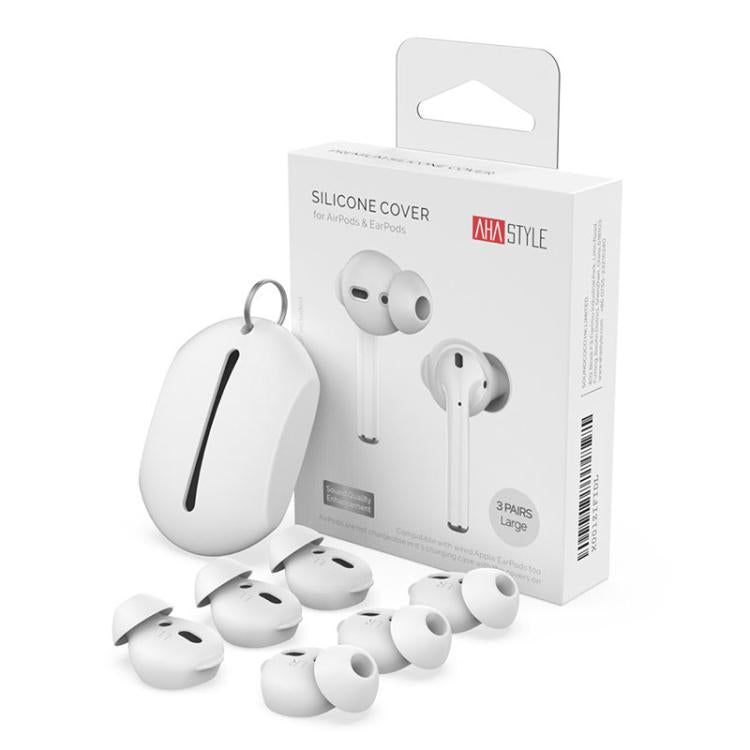 For AirPods 1 / 2 AhaStyle PT66 3pairs Silicone In-Ear Soundproof Ear Case