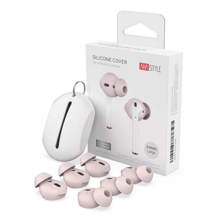 For AirPods 1 / 2 AhaStyle PT66 3pairs Silicone In-Ear Soundproof Ear Case