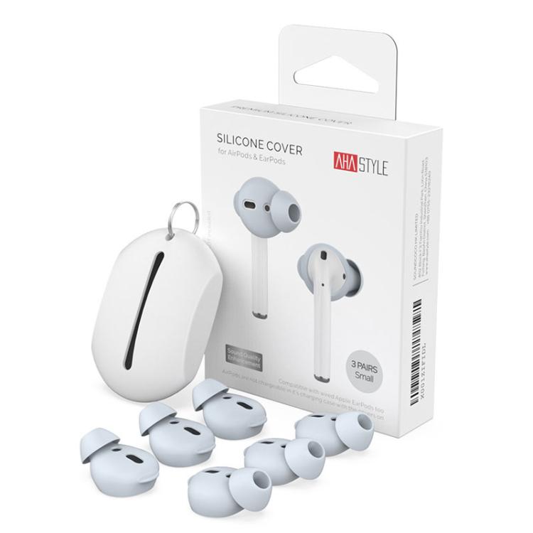For AirPods 1 / 2 AhaStyle PT66 3pairs Silicone In-Ear Soundproof Ear Case