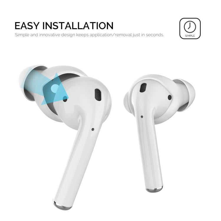 For AirPods 1 / 2 AhaStyle PT66 3pairs Silicone In-Ear Soundproof Ear Case