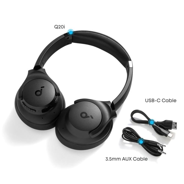ANKER Soundcore Q20i Headband Gaming Headset Wireless Bluetooth Active Noise Reduction Headset