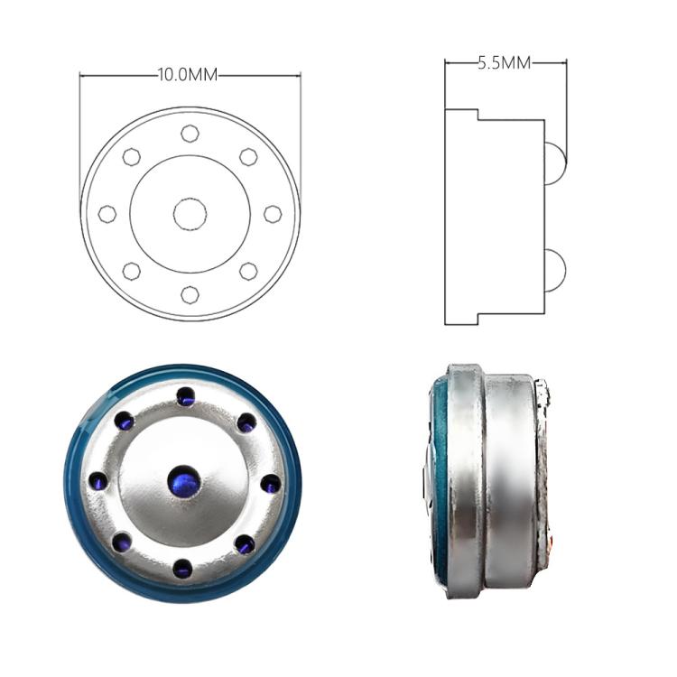 2pcs 10mm Unit Dual Chamber Multi-Layer Sputtered Violet Gold Diaphragm HIFI Headphone Speaker