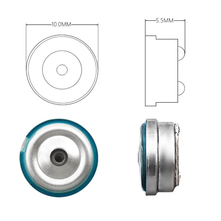 2pcs 10mm Coaxial Dual Dynamic Unit Graphene Diaphragm HIFI Headphone Speaker