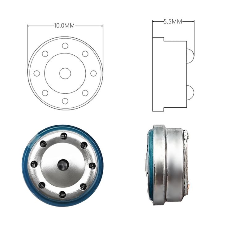 2pcs 10mm Beryllium Membrane Unit Headphone Speaker HIFI High Resolution Vocal Low Frequency Dual Chamber Moving Coil Speaker