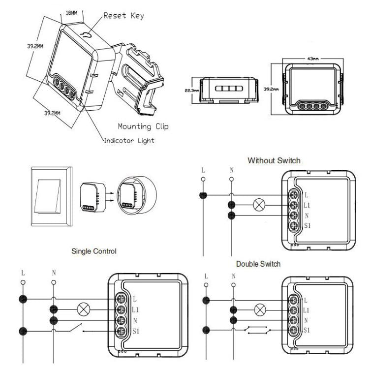 Smart On/Off Switch Voice Remote Control Remodeling Smart Switch Module