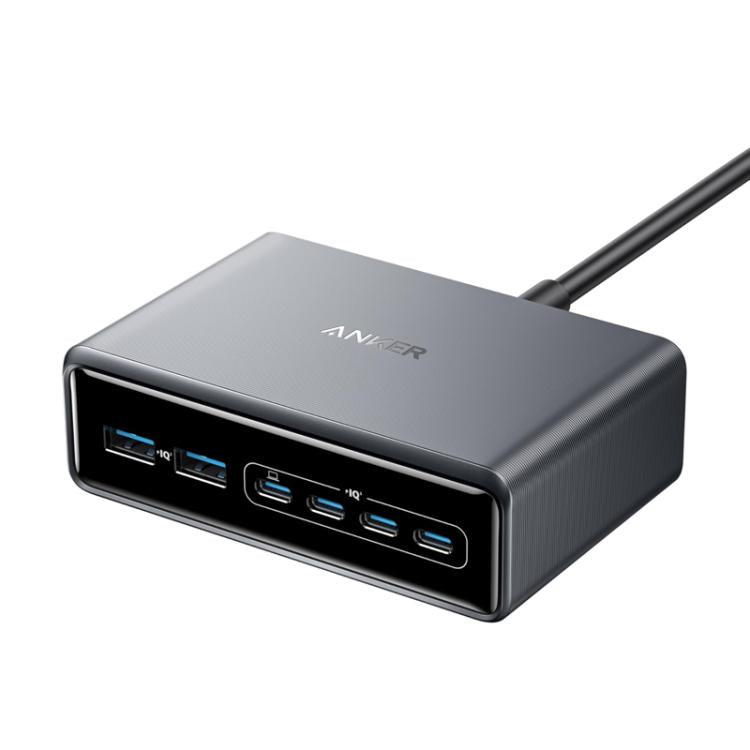 Prime 200W Gallium Nitride Desktop Charger 4 Type-C+2 USB 6 Ports Charging Stand, US Plug