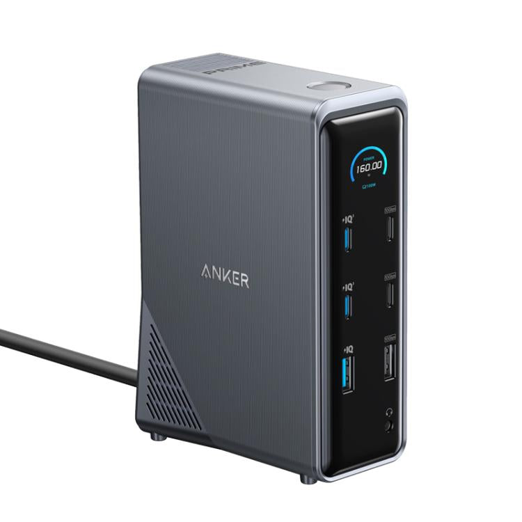 ANKER A83B6 14 In 1 Prime 160W Desktop Digital Display Charging Docking Station HDMI HD Cast Screen, US Plug