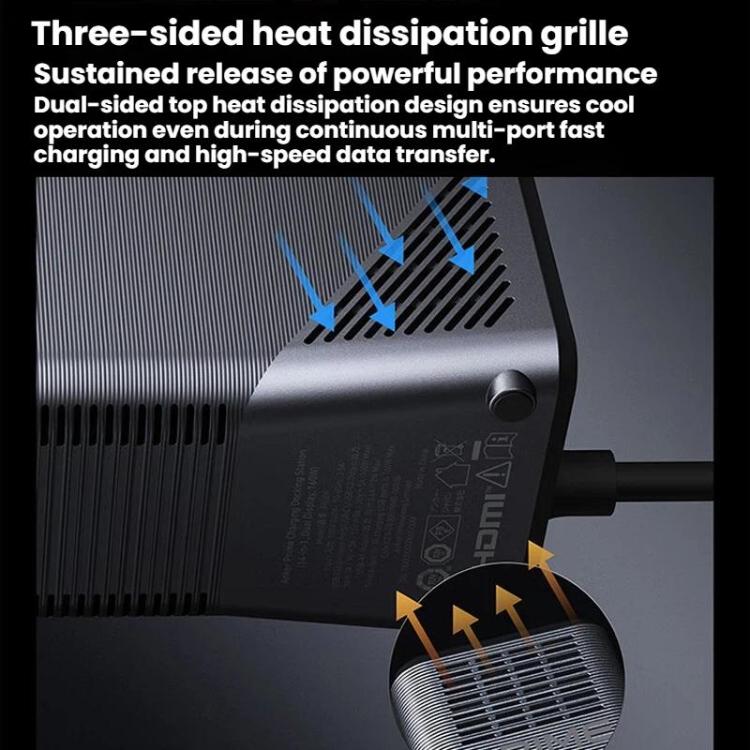 ANKER A83B6 14 In 1 Prime 160W Desktop Digital Display Charging Docking Station HDMI HD Cast Screen, US Plug