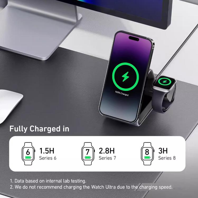 ANKER B2599 15W 3 In 1 Desktop Magnetic Wireless Charger Docking Station For iPhone / iWatch / AirPods, US Plug