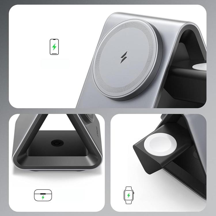 ANKER B2599 15W 3 In 1 Desktop Magnetic Wireless Charger Docking Station For iPhone / iWatch / AirPods, US Plug