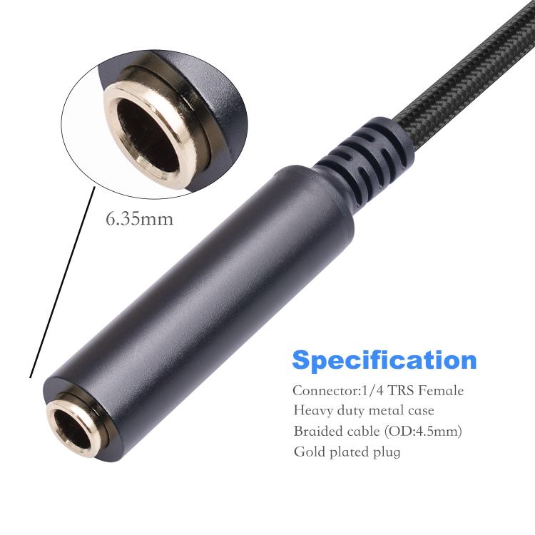 6.35mm Female to XLR Male to 1/4 inch TRS Audio Adapter Cable