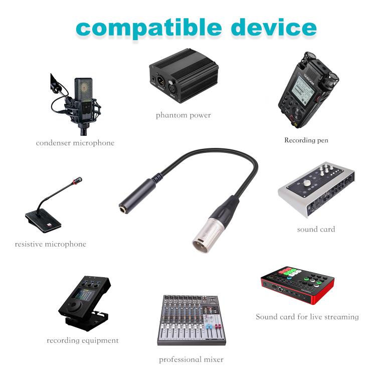 6.35mm Female to XLR Male to 1/4 inch TRS Audio Adapter Cable