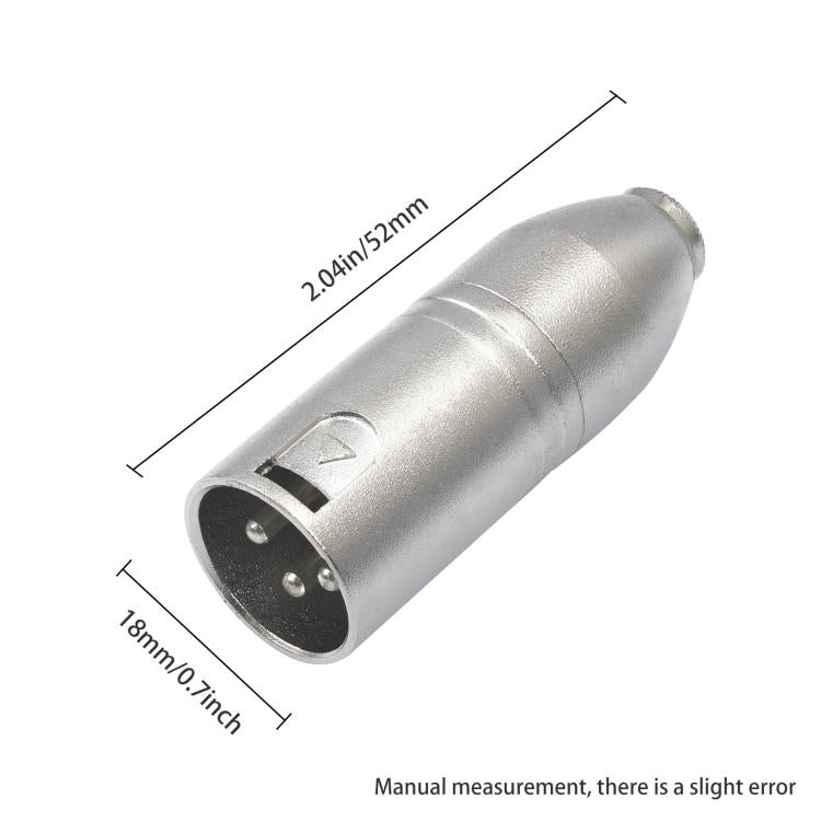 Metal Housing 3.5mm Female 1/8 TRS to Carnott Male XLR Male Audio Adapter