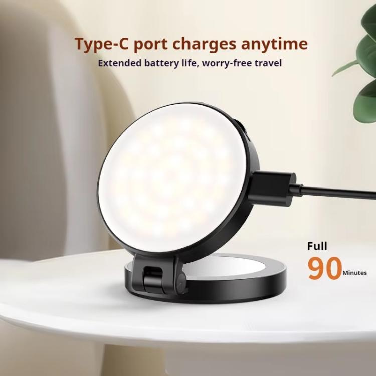 VRIG Magnetic Extendable Phone Fill Light With Mirror Foldable 2-In-1 Selfie Light Converts To Stand, 3 Color Temperatures