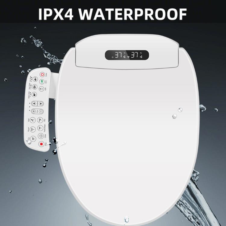 Smart Toilet Seat with Armrest Control Features Instant Heating, Warm Air Dryer, Self-Cleaning Nozzle, LED Night Light