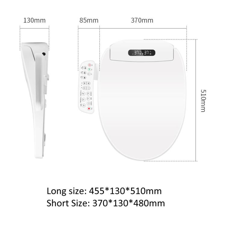 Smart Toilet Seat with Armrest Control Features Instant Heating, Warm Air Dryer, Self-Cleaning Nozzle, LED Night Light