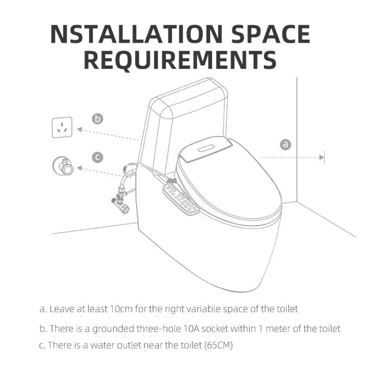 Smart Toilet Seat with Armrest Control Features Instant Heating, Warm Air Dryer, Self-Cleaning Nozzle, LED Night Light