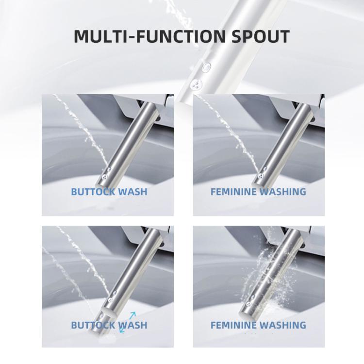 Smart Toilet Seat with Armrest Control Features Instant Heating, Warm Air Dryer, Self-Cleaning Nozzle, LED Night Light