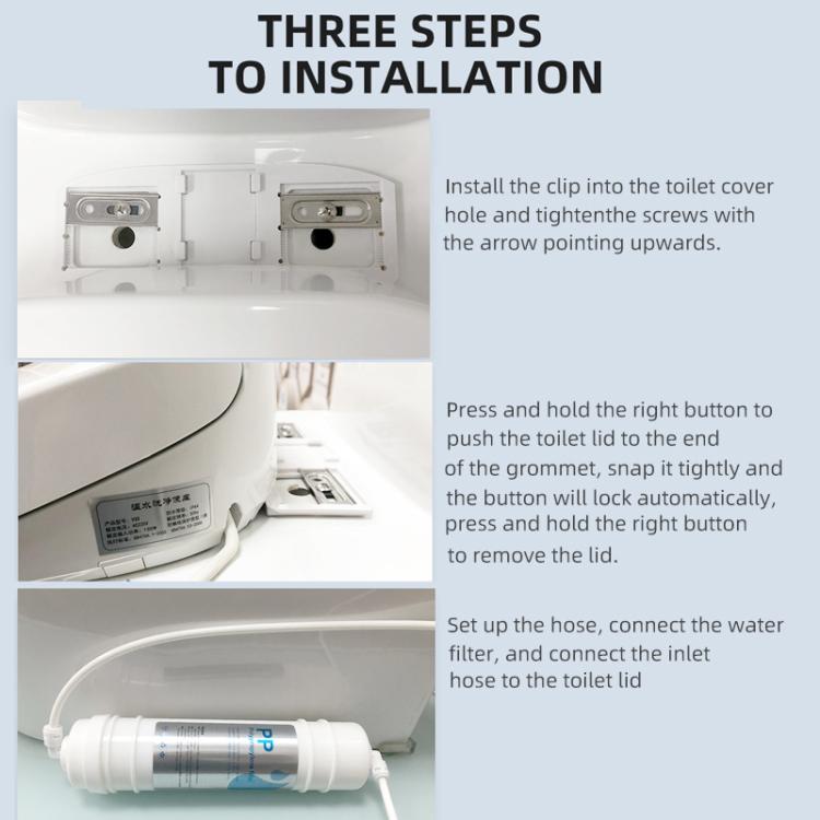 Smart Toilet Seat with Armrest Control Features Instant Heating, Warm Air Dryer, Self-Cleaning Nozzle, LED Night Light