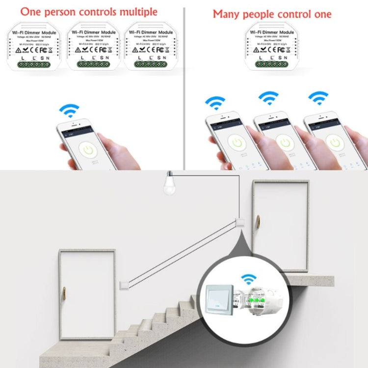 Concealed Wifi Smart Switch Dimmer Switch And Traditional Switch Dual Control Smart Switch