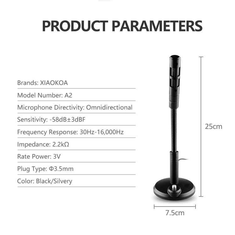 USB Condenser Microphone with Cable for Computer PC Desktop Laptop Notebook Cable Recording Gaming Podcasting