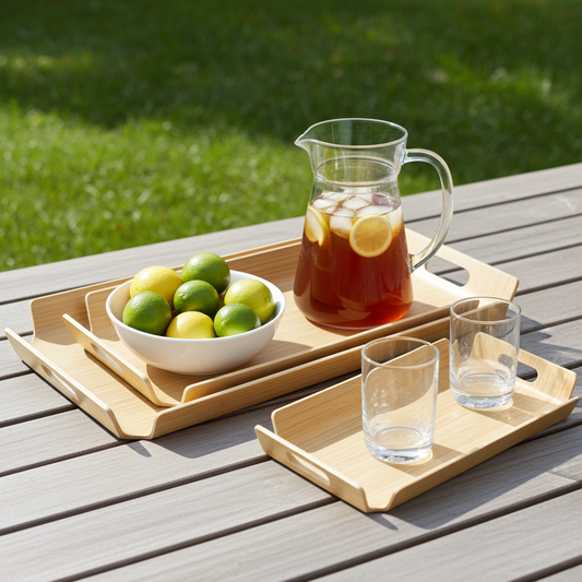 Frankly Cotton Bamboo Serving Tray Nest & Stem Homewares