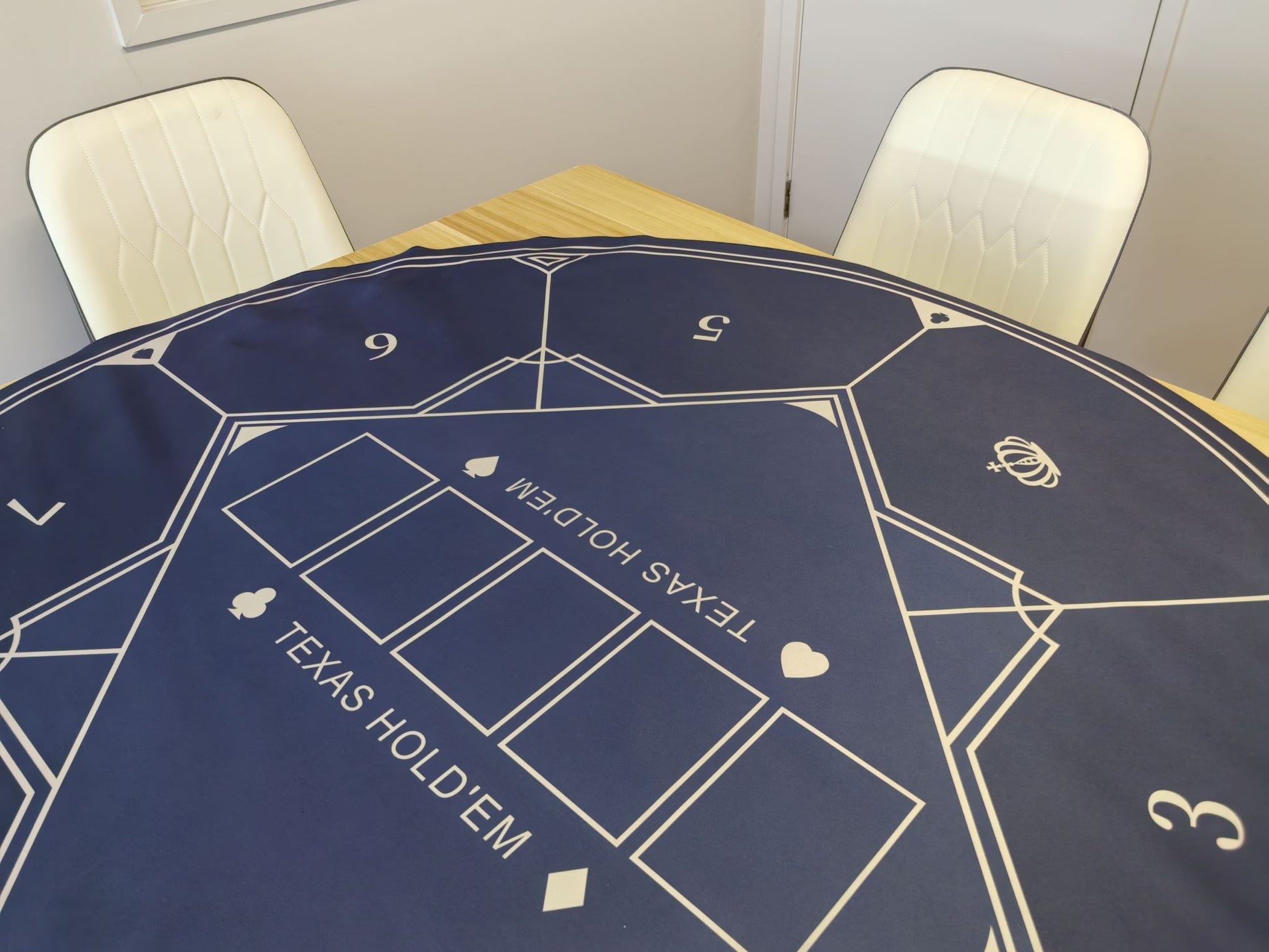 Poker Table Mat 8 Players Texas Hold'em Poker Mat 120cm Round Anti-Slip Rubber dealonline.co.nz
