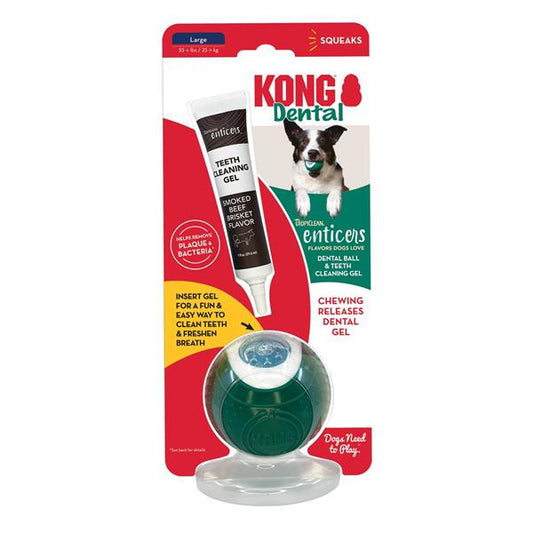 KONG Dental Ball Large with Teeth Cleaning Gel Animal Addiction Limited