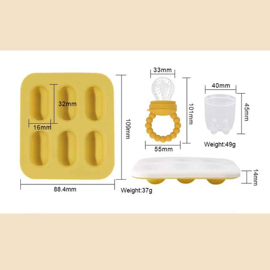 Baby Fruit Feeder  and Tray - Safe Self-Feeding & Teething Relief.