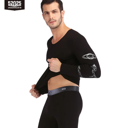 52025 NoirLuxe Men's Cashmere-Blend Thermal Underwear