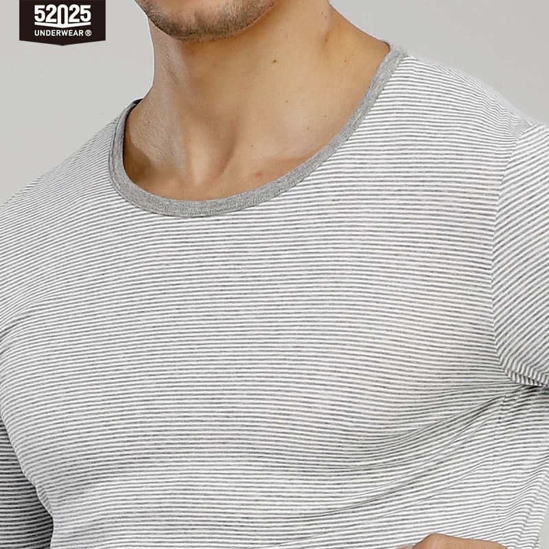 52025 StripeEase Men's Cotton-Modal Thermal Underwear