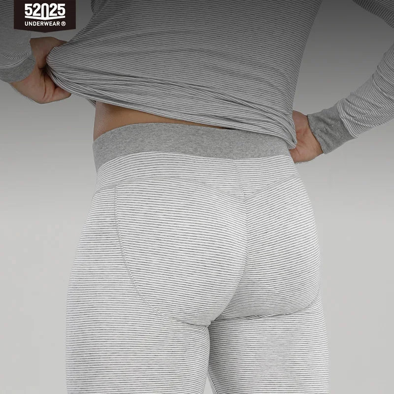 52025 StripeEase Men's Cotton-Modal Thermal Underwear