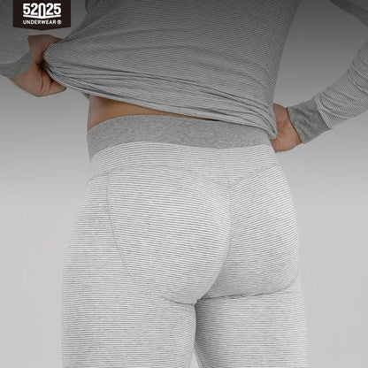 52025 StripeEase Men's Cotton-Modal Thermal Underwear