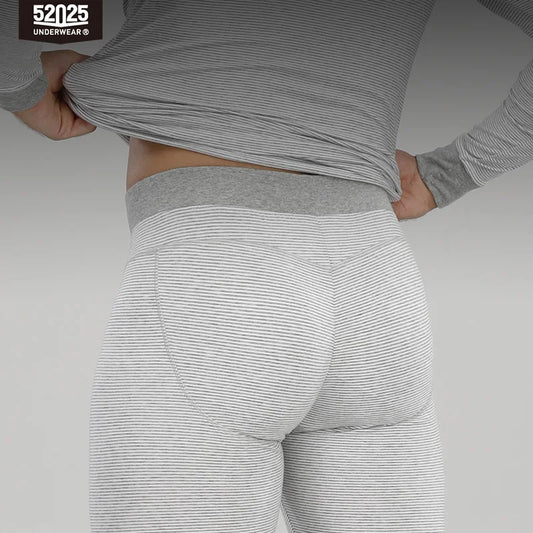 52025 StripeEase Men's Cotton-Modal Thermal Underwear