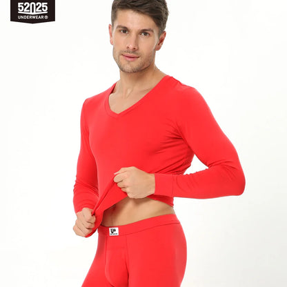 52025 SilkEase Men's Modal-Blend V-Neck Thermal Underwear
