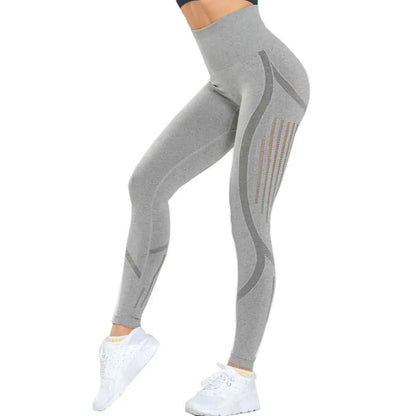 High Waist Knitted Yoga Pants for Women - Seamless Stretch Activewear | Athletic Leggings