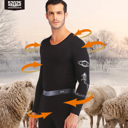 52025 NoirLuxe Men's Cashmere-Blend Thermal Underwear