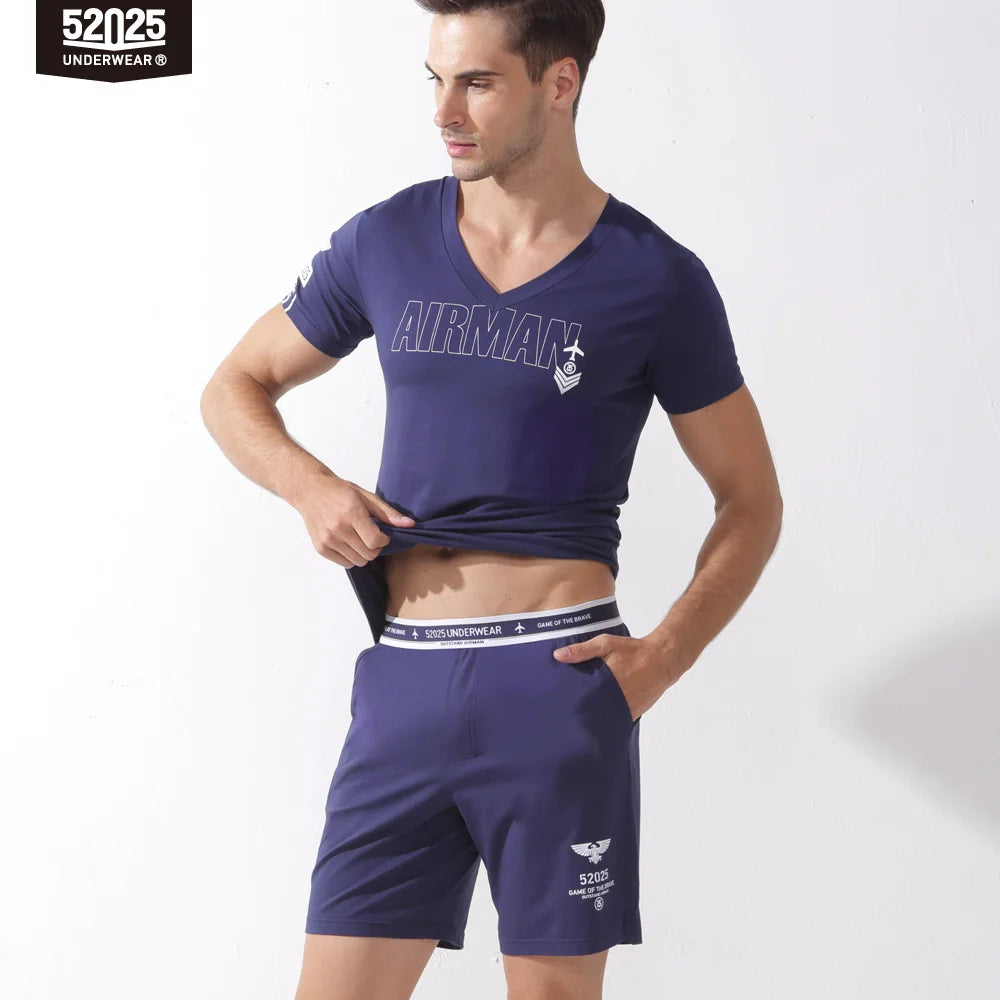 52025 NightEase Men's Cotton-Modal Short Pyjama Set