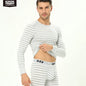 52025 StripeFlow Men's Viscose-Modal Thermal Underwear
