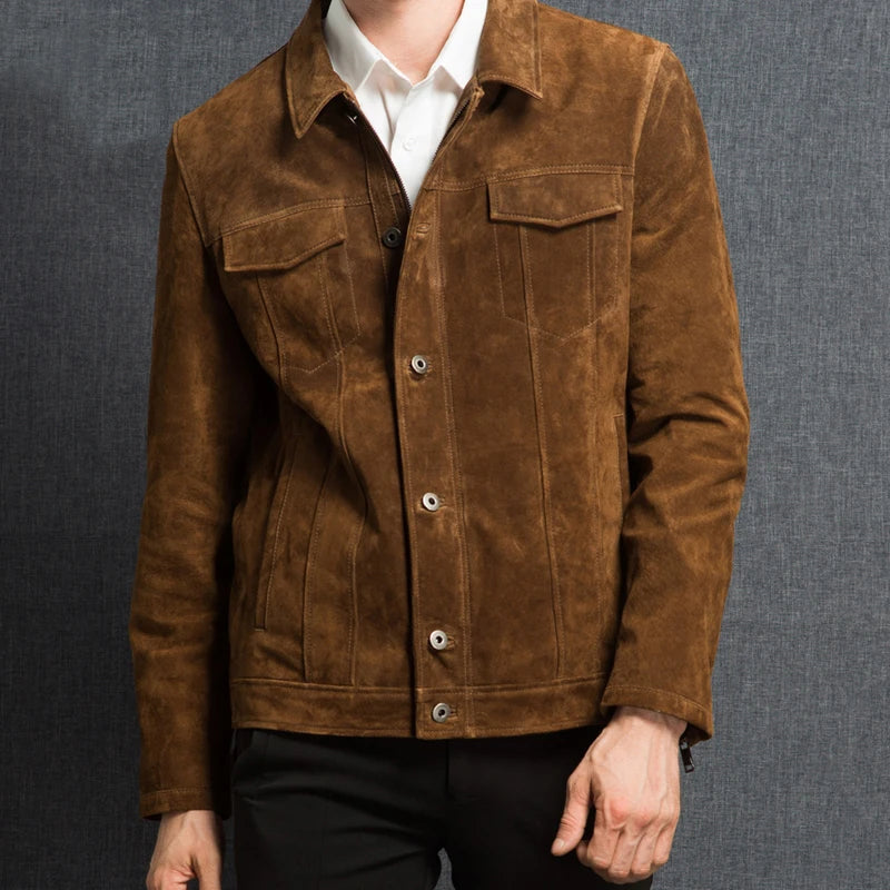 FLAVOR Men's Distressed Leather Jacket – Vintage Trail