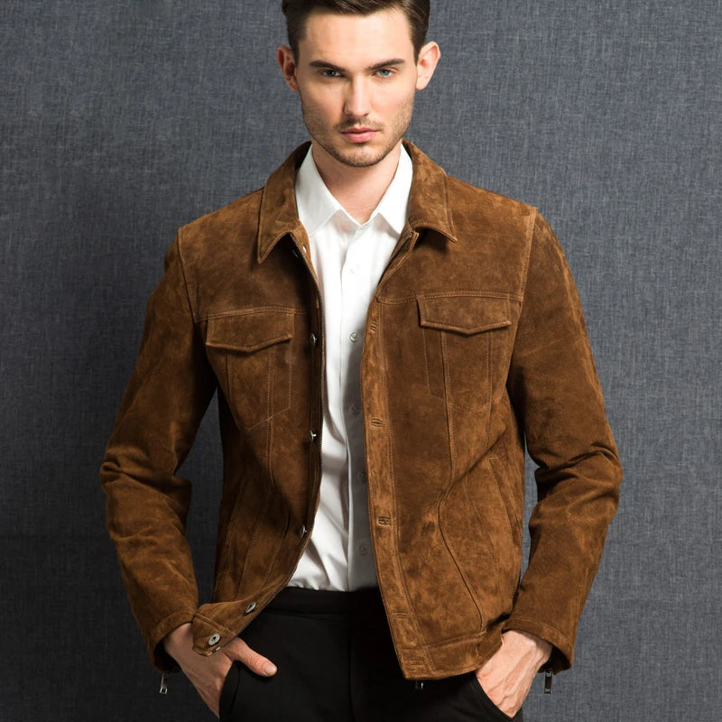 FLAVOR Men's Distressed Leather Jacket – Vintage Trail