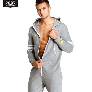 52025 Weekend Hideout Men's Cotton Hooded Lounge Onesie